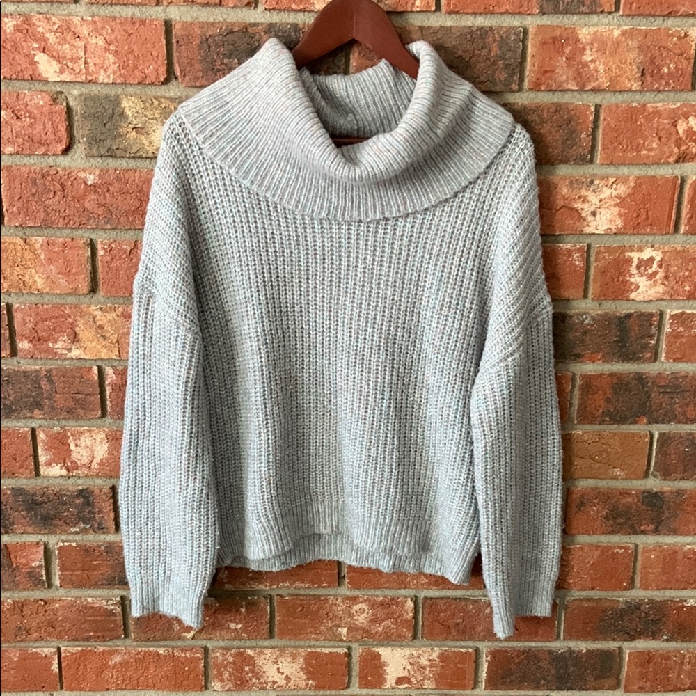 Express Multicolor Metallic Turtleneck Knit Sweater
